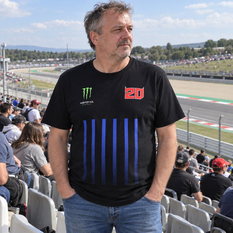 Fabio Quartararo Monster Energy Stripes T-Shirt – Black – ilustrační foto (AI)