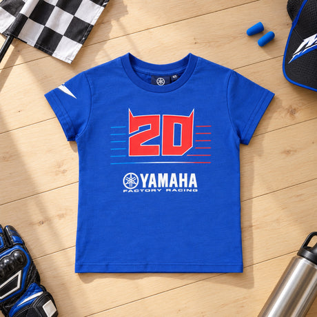Fabio Quartararo Yamaha MotoGP Kinder-Logo-T-Shirt – Blau – Illustrationsfoto (KI)