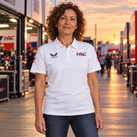 HRC Honda MotoGP HRC Team-Poloshirt – Weiß – Illustrationsfoto (KI)
