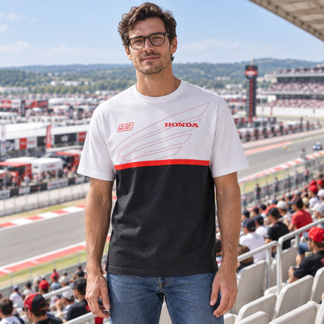 HRC Honda x Marc Marquez T-Shirt – Weiß – Illustrationsfoto (KI)