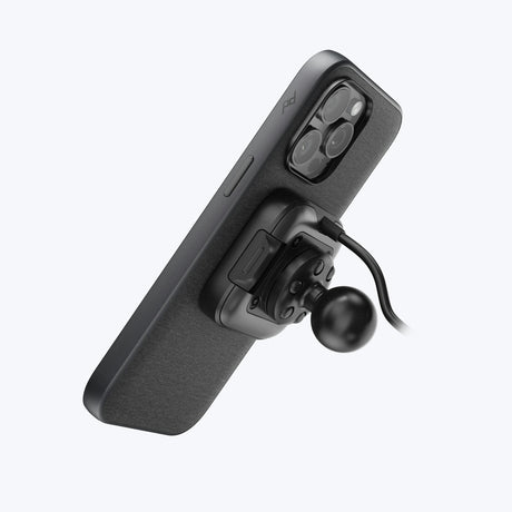 Motorradhalterung Peak Design Motorcycle Mount - 1"-Kugelkopfadapter, abschließbar mit Ladefunktion - schwarz