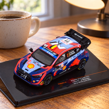 IXO Hyundai i20 N WRC Model – Rally Monte Carlo 2023 – T. Neuville – illustrative photo (AI)
