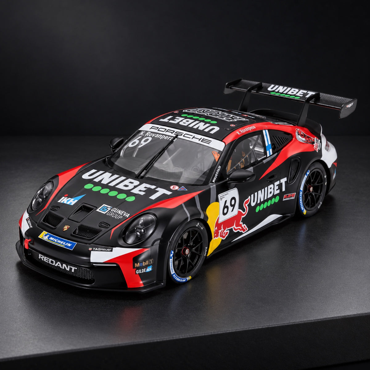 IXO Porsche 911 GT3 #69 Modell – Porsche Cup, Zolder 2024 – Illustrationsfoto (KI)