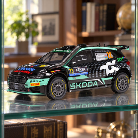 Škoda Fabia Rally2 Modell – WRC Safari Rally Kenya 2024 #22 – IXO – Illustrationsfoto (KI)