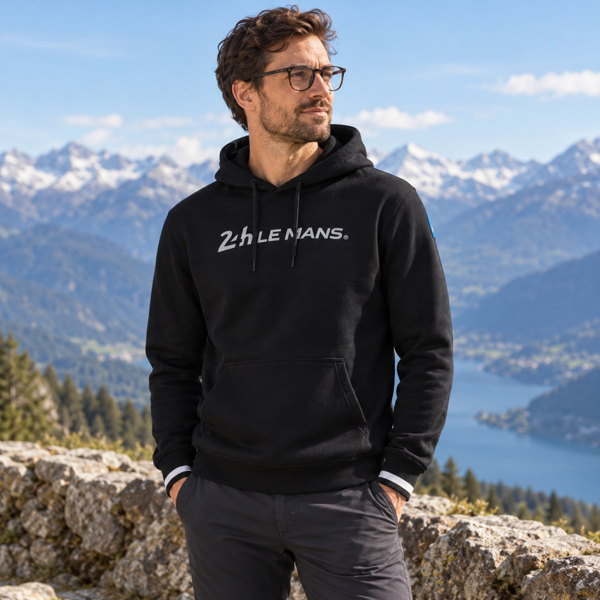 24H Le Mans Herren-Hoodie – Schwarz – Illustrationsfoto (KI)
