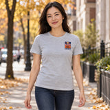 KTM Red Bull Racing Backprint Damen-T-Shirt – Grau – Illustrationsfoto (KI)