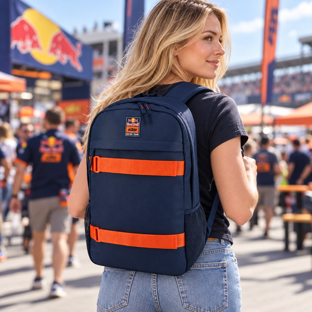 KTM Red Bull Racing ESSENTIAL Backpack with Logo – illustrative photo (AI)