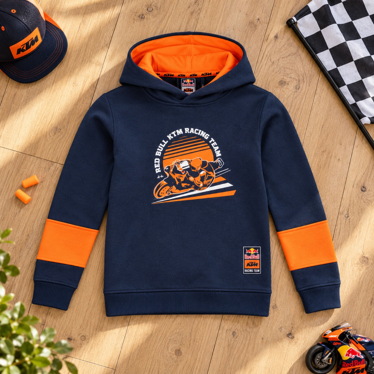 KTM Red Bull Racing GRID Kinder-Hoodie – Dunkelblau – 164 cm – Illustrationsfoto (KI)