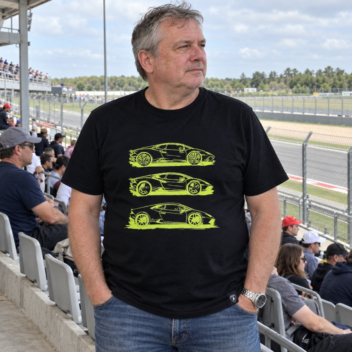 Lamborghini Lambo Motif T-Shirt – Black – ilustrační foto (AI)