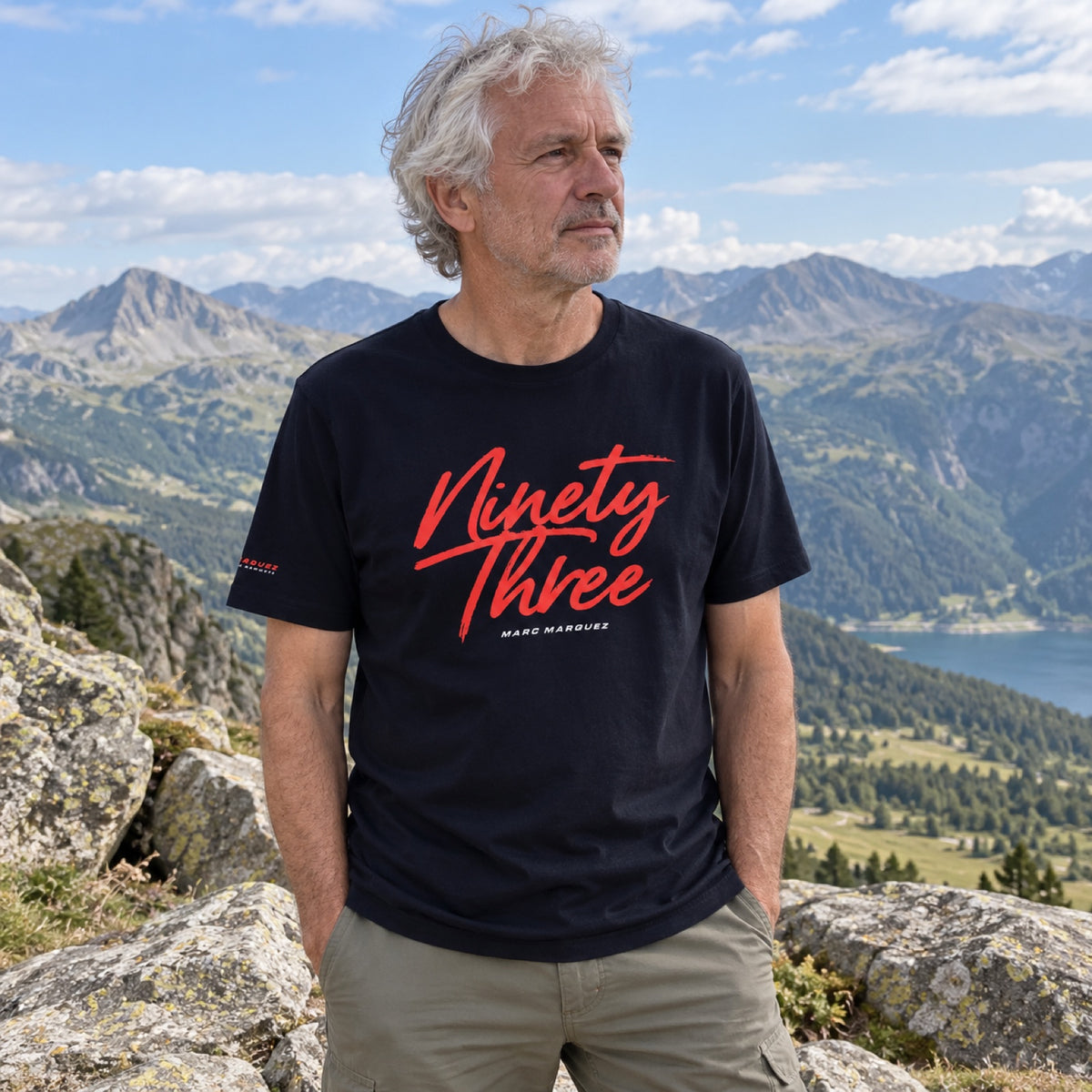 Marc Marquez Ninetythree Men's T-Shirt – Navy Blue – ilustrační foto (AI)