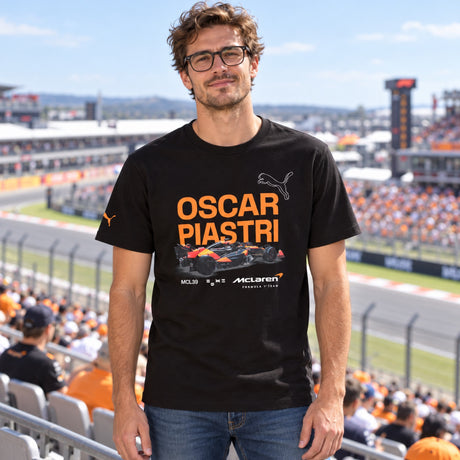 Oscar Piastri McLaren F1 T-Shirt – Schwarz – Fan Edition – Illustrationsfoto (KI)