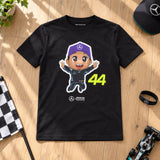 Lewis Hamilton Mercedes-AMG F1 Kinder-T-Shirt – Schwarz – 152 cm – Illustrationsfoto (KI)