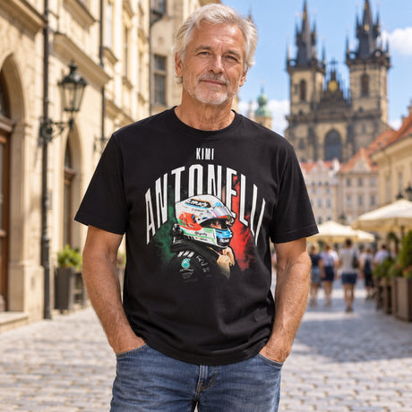 Mercedes-AMG PETRONAS F1 x Adidas KIMI ANTONELLI GRAPHIC T-Shirt – Schwarz – Illustrationsfoto (KI)
