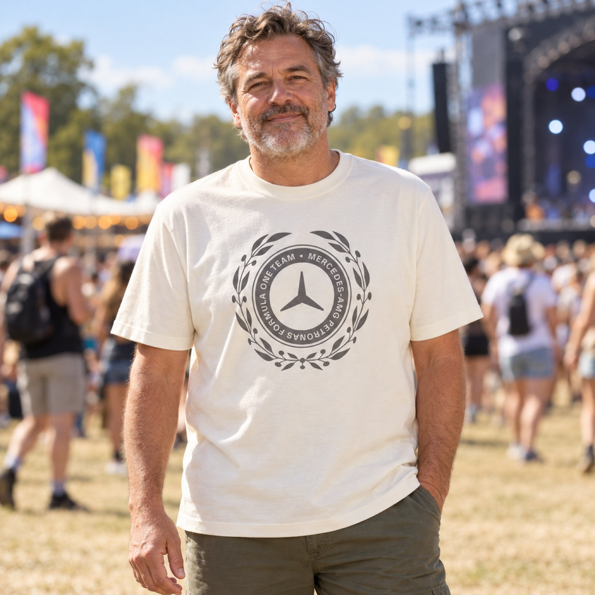 Adidas Mercedes-AMG PETRONAS F1 SILVER ARROWS T-Shirt – Casual Edition – illustrative photo (AI)