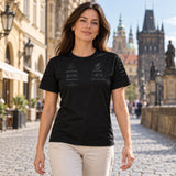 Mercedes-AMG PETRONAS F1 AMG STEALTH Damen-Team-T-Shirt – Schwarz – Illustrationsfoto (KI)