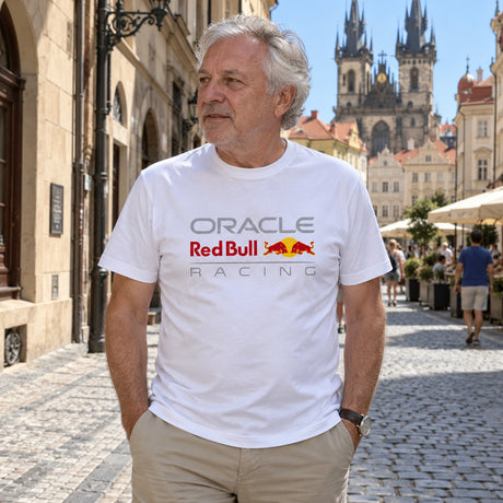 Oracle Red Bull Racing CORE Casual T-Shirt with Logo – White – ilustrační foto (AI)