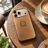 Peak Design Everyday Clarino Case – iPhone 17 Pro – Tan – illustrative photo (AI)