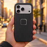 Peak Design Everyday Fabric Case – iPhone 17 Pro – Charcoal – illustrative photo (AI)