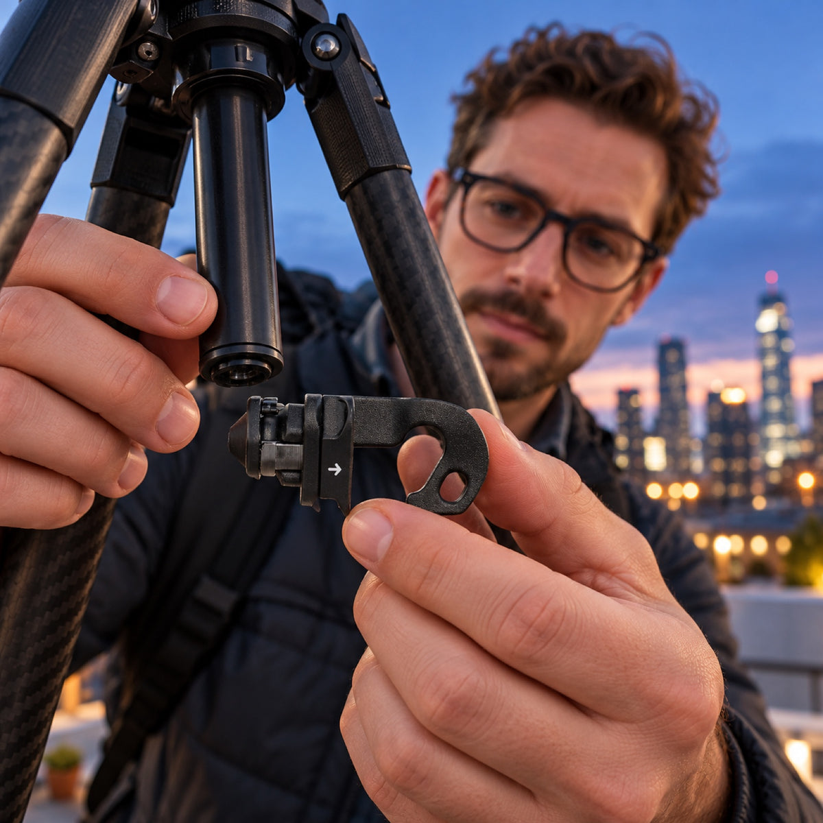 Peak Design Travel Tripod Mittelsäulenhaken – Illustrationsfoto (KI)