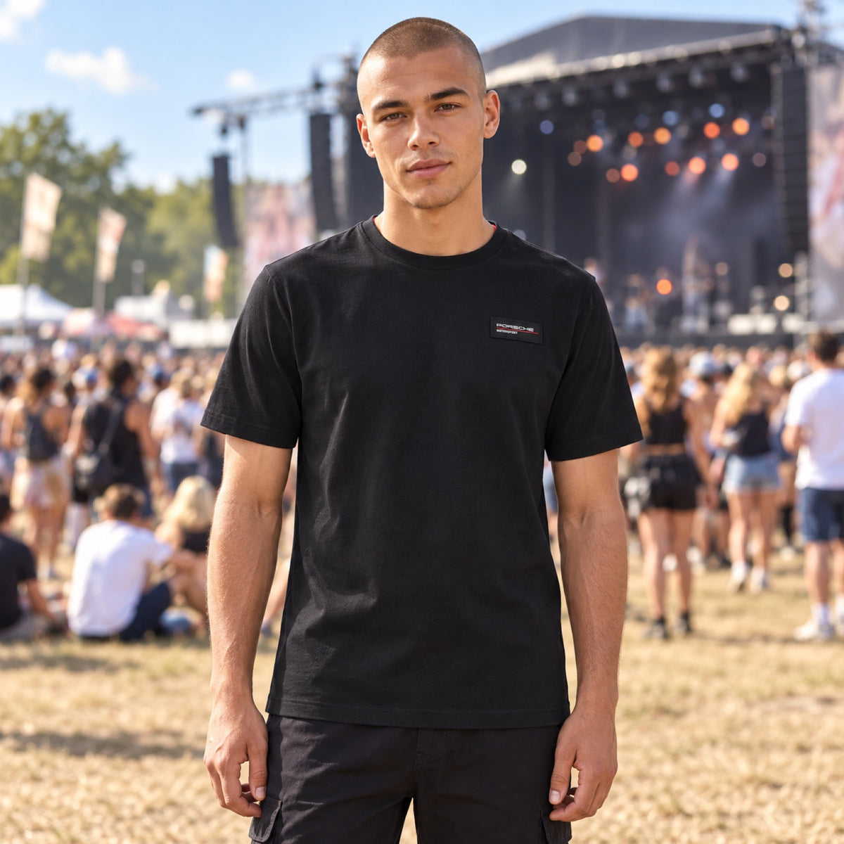 Porsche Casual T-Shirt with Logo – Black – illustrative photo (AI)