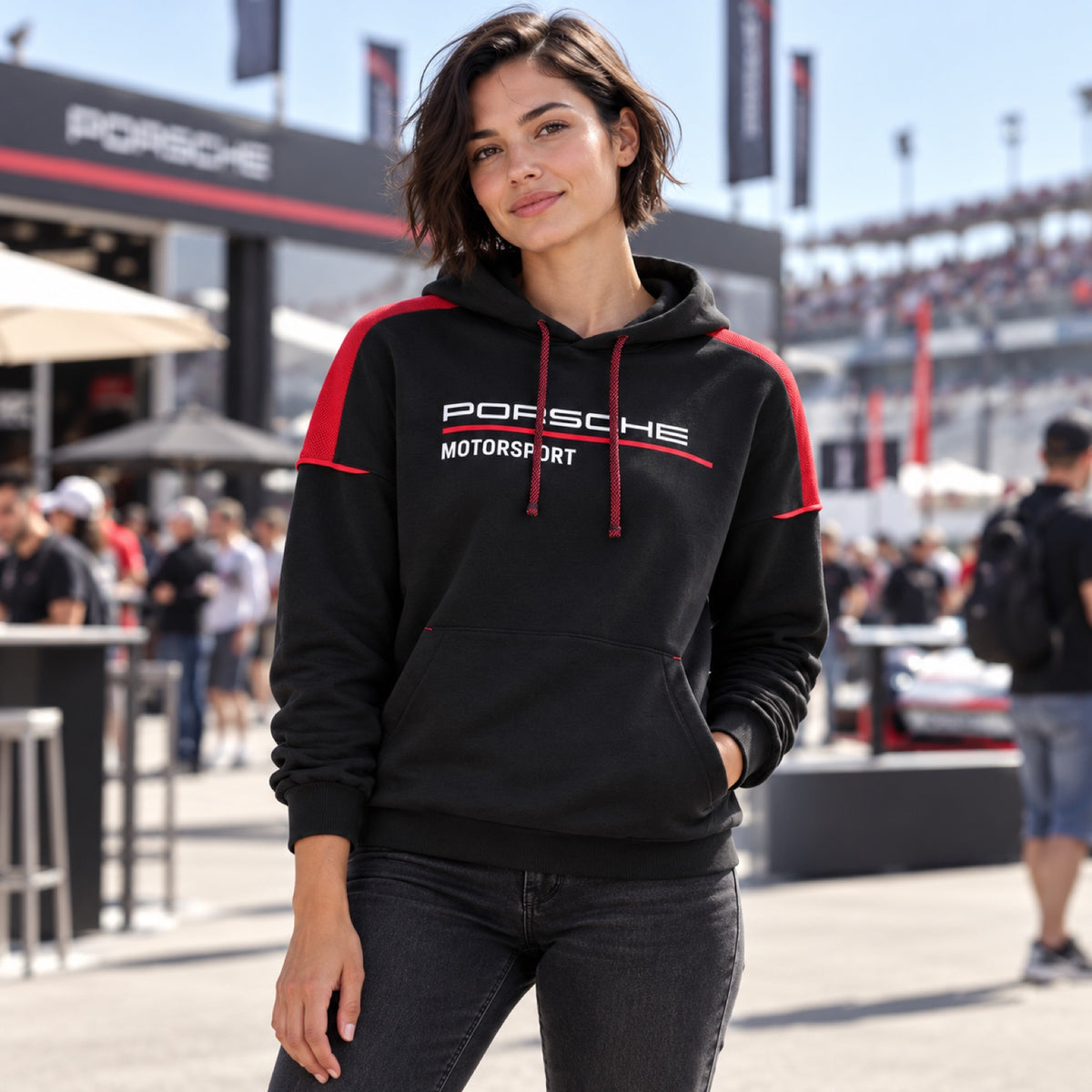 Porsche Motorsport Lifestyle Hoodie – Black – illustrative photo (AI)