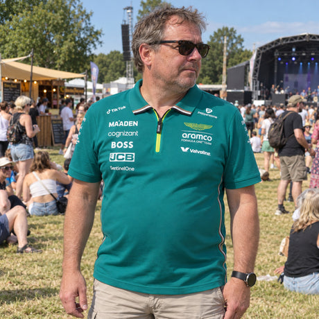 Aston Martin F1 Team Polo with Sponsor Logos – ilustrační foto (AI)