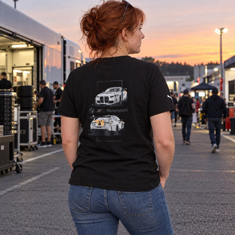 BMW Motorsport Fan T-Shirt with Racing Motif – Black – ilustrační foto 2 (AI)