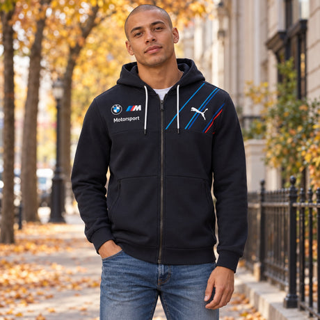 BMW Motorsport Team-Hoodie – Dunkelblau – Illustrationsfoto (KI)