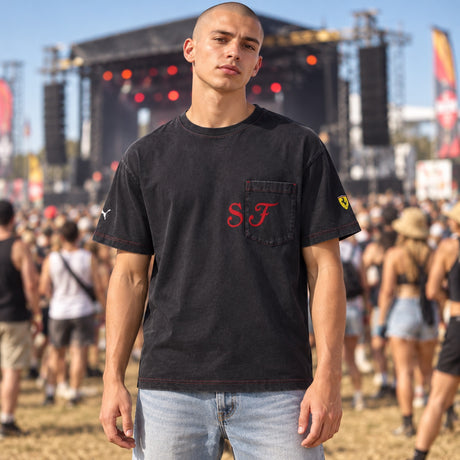 Scuderia Ferrari F1 GRAPHIC Freizeit-T-Shirt – Schwarz – Illustrationsfoto (KI)