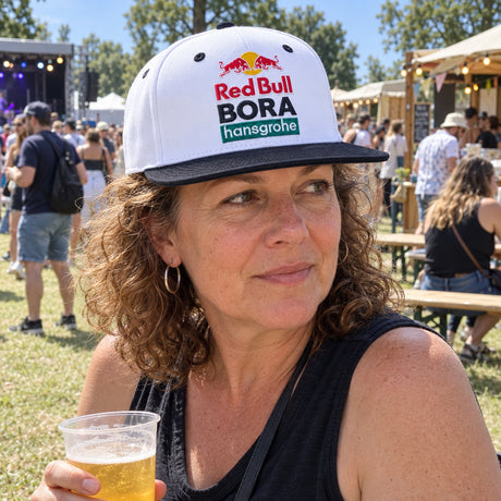 Red Bull Bora Hansgrohe Fan Cap with Flat Peak – illustrative photo 2 (AI)