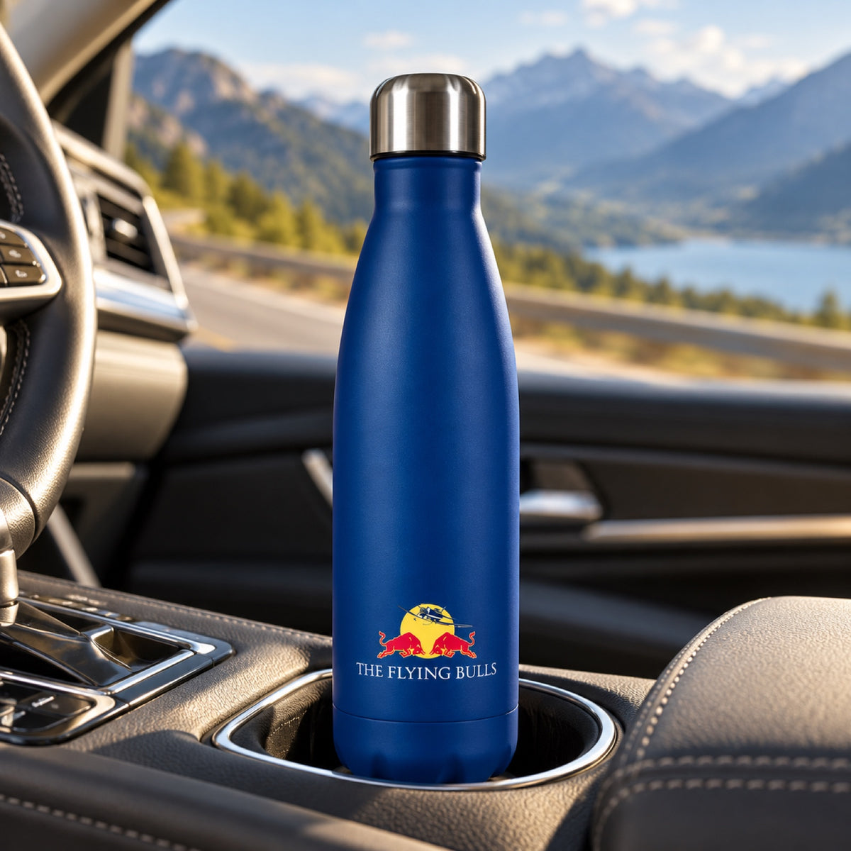 Red Bull The Flying Bulls Water Bottle – Blue – illustrative photo (AI)