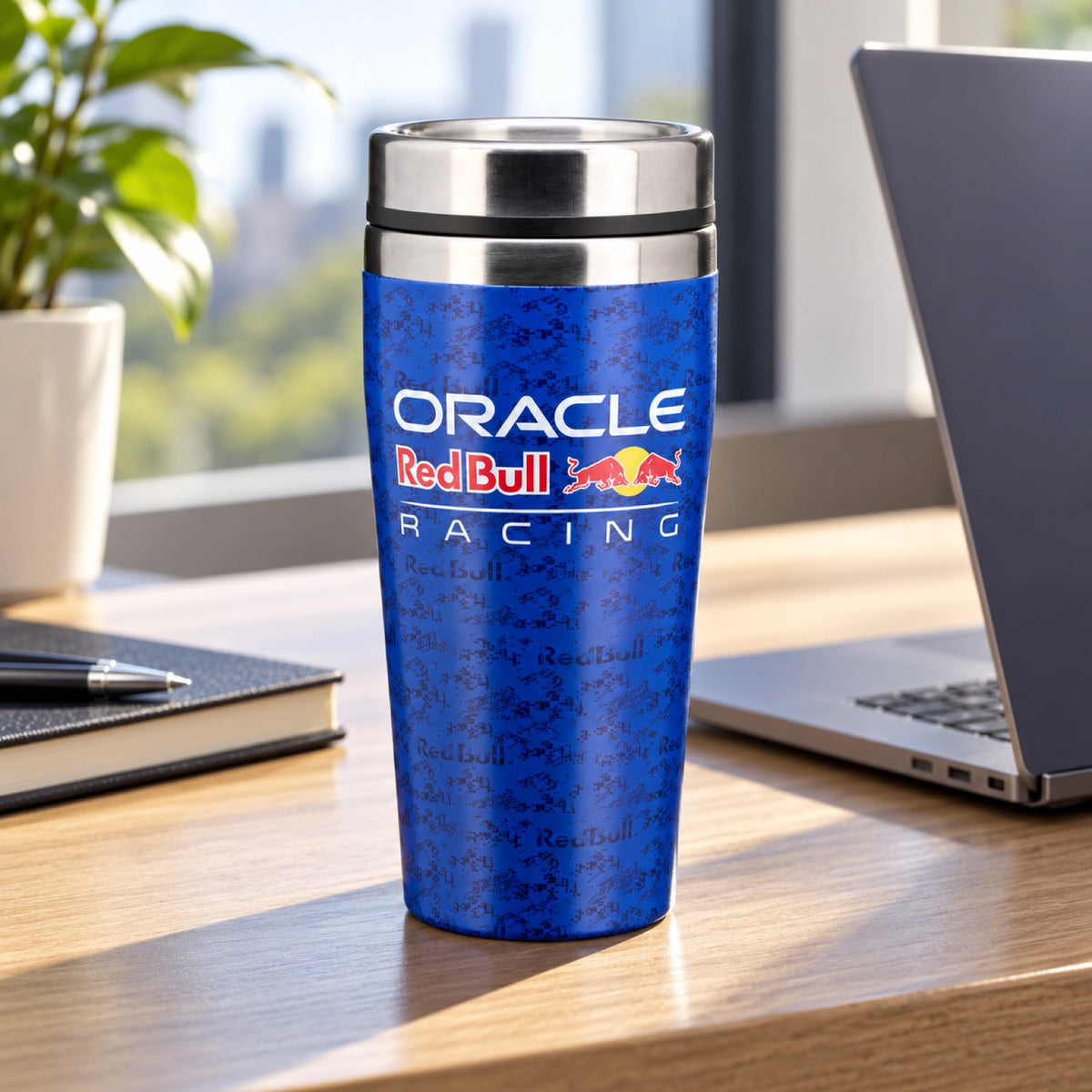 Oracle Red Bull Racing LOGO Thermobecher – Illustrationsfoto (KI)