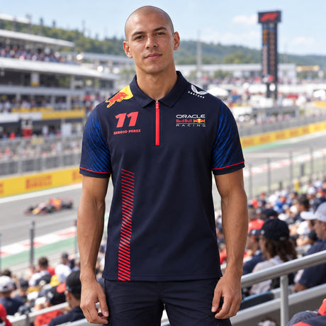 Red Bull Racing F1 Sergio Perez Team-Poloshirt – Illustrationsfoto (KI)