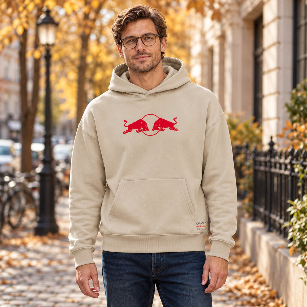 Oracle Red Bull Racing SPARK Edition Hoodie with Logo – Sand – illustrative photo (AI)