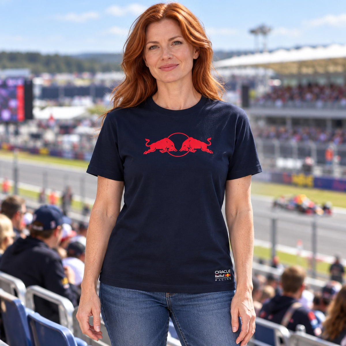 Oracle Red Bull Racing SPARK Edition T-Shirt with Logo – Navy Blue – illustrative photo (AI)