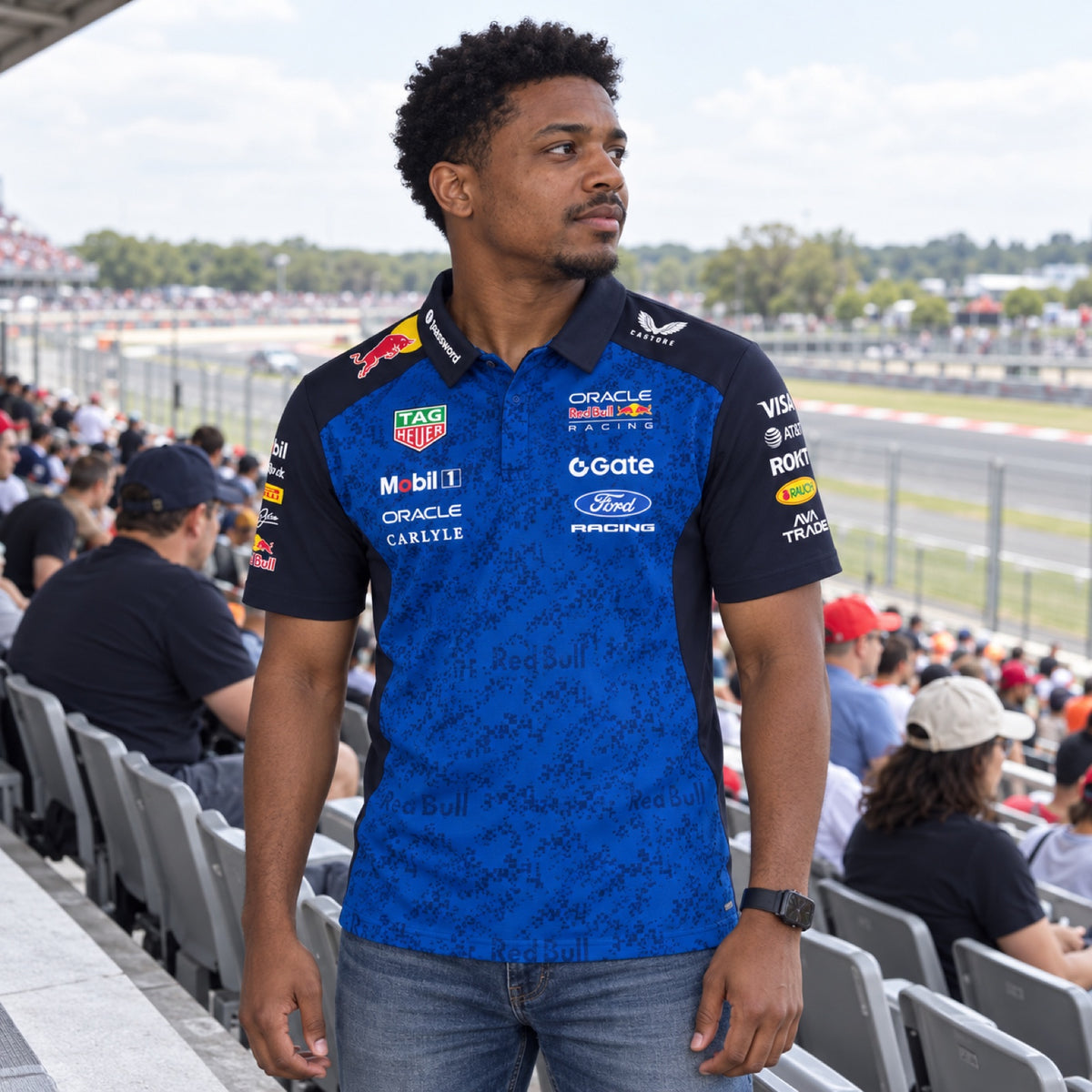 Oracle Red Bull Racing Team Polo with Sponsor Logos – ilustrační foto (AI)