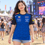 Oracle Red Bull Racing Team-T-Shirt mit Sponsorenlogos – Illustrationsfoto (KI)