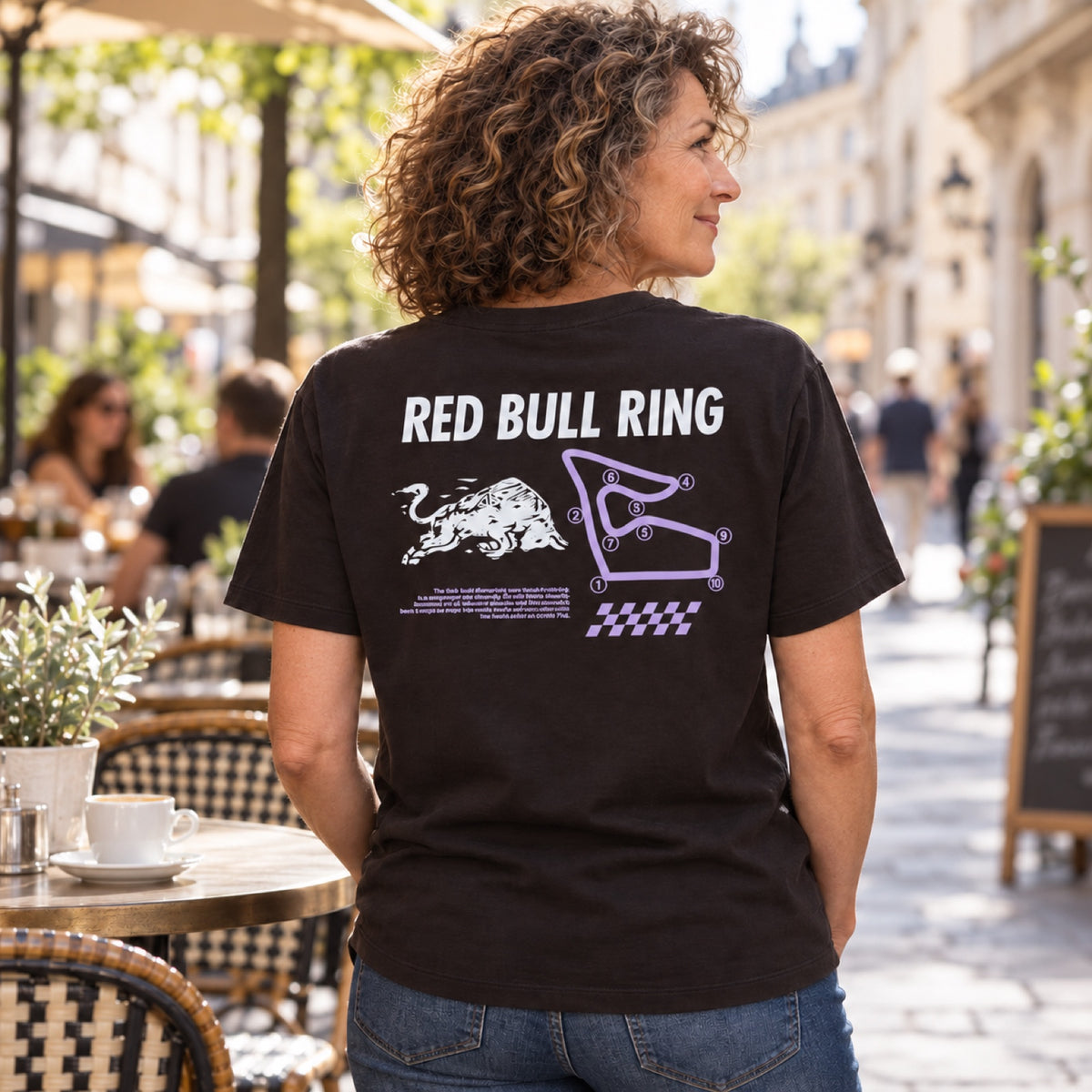 Red Bull Ring CIRCUIT Fan T-Shirt – Black with RRI Motif – illustrative photo (AI)