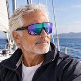Red Bull Spect DAFT Sonnenbrille – Schwarz, violettes Glas – Illustrationsfoto (KI)