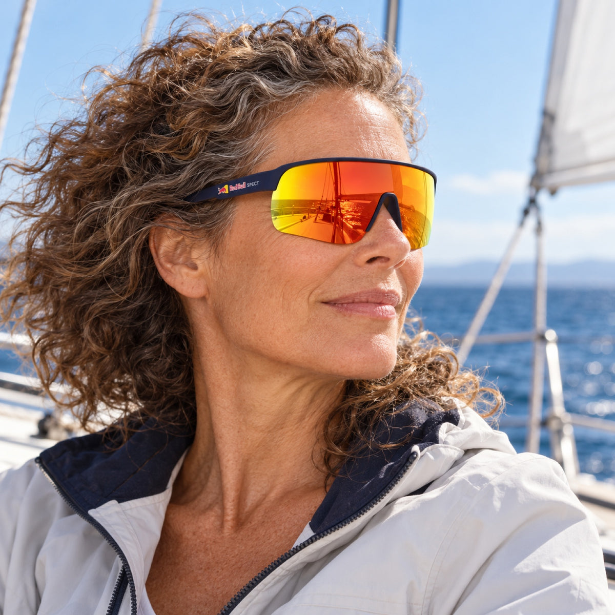 Red Bull Spect DAKOTA Sunglasses – Blue with Orange Lens – illustrative photo (AI)
