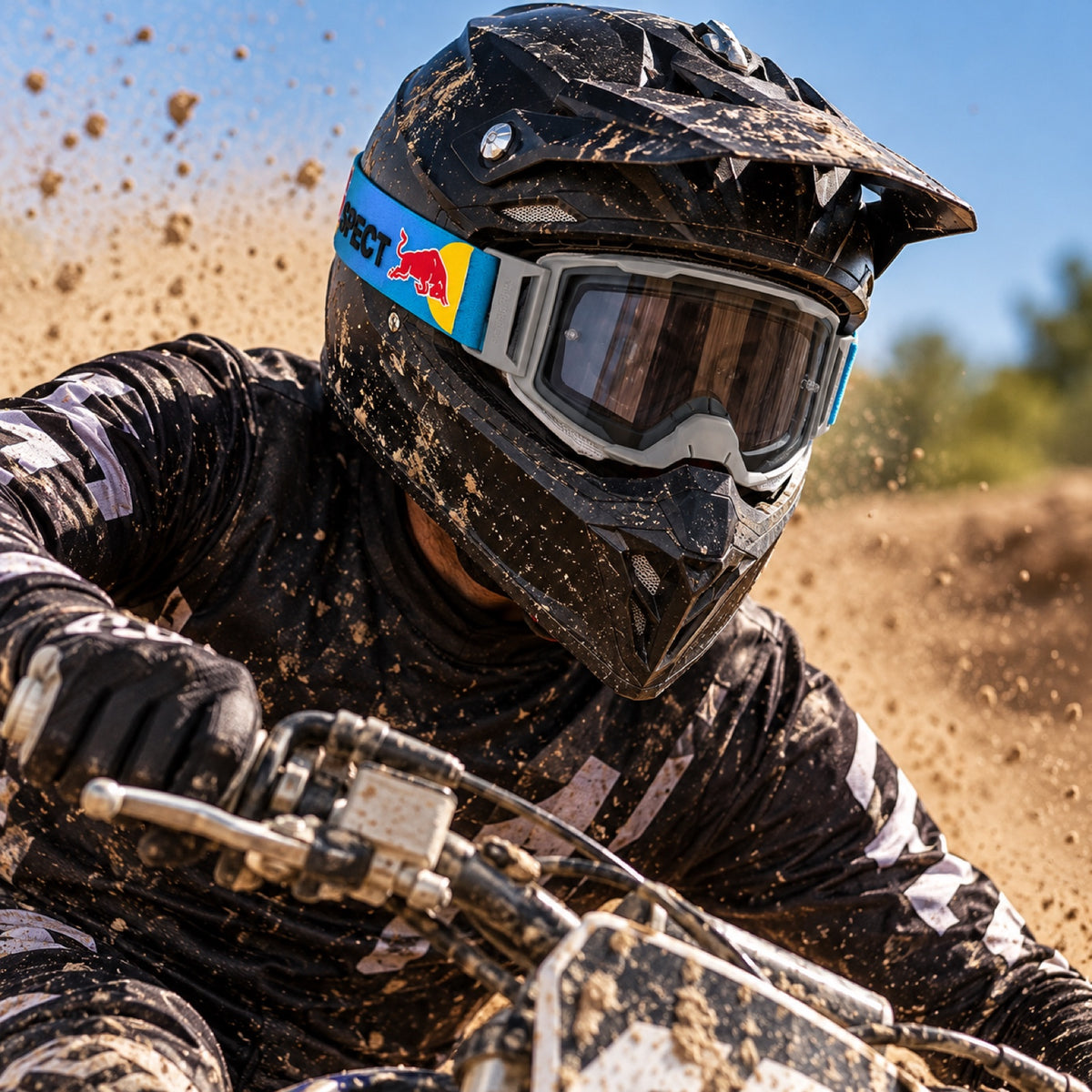 Red Bull Spect STRIVE S Motocross Goggles – Grey, Smoke Lens – illustrative photo (AI)