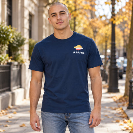 Repsol Honda MotoGP Fan-T-Shirt – Weltmeister-Motiv – Illustrationsfoto (KI)