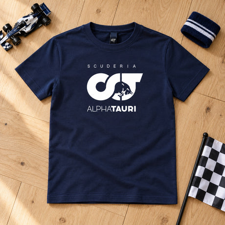 Scuderia Alpha Tauri F1 Kinder-Lifestyle-T-Shirt – Blau – Illustrationsfoto (KI)