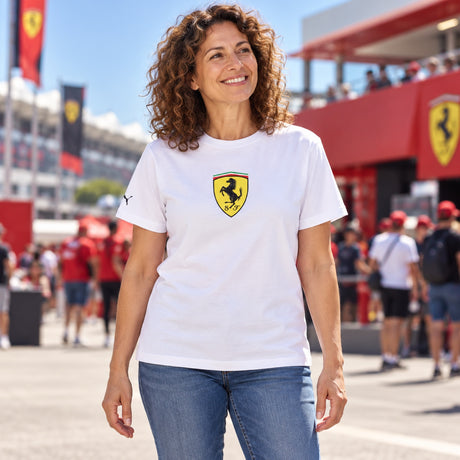 Scuderia Ferrari F1 Fan T-Shirt with Logo – White – illustrative photo (AI)