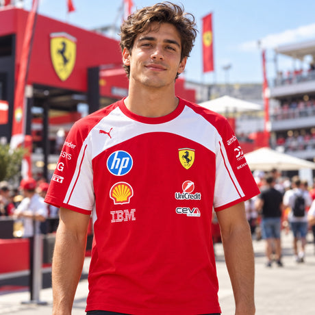 Scuderia Ferrari F1 x Puma Team T-Shirt with Sponsor Logos – illustrative photo (AI)