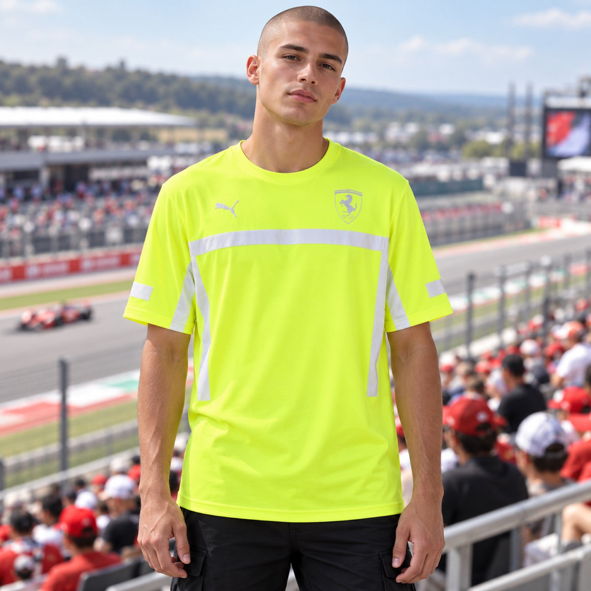 Scuderia Ferrari F1 Team Hi-Vis T-Shirt – Neongelb – Illustrationsfoto (KI)