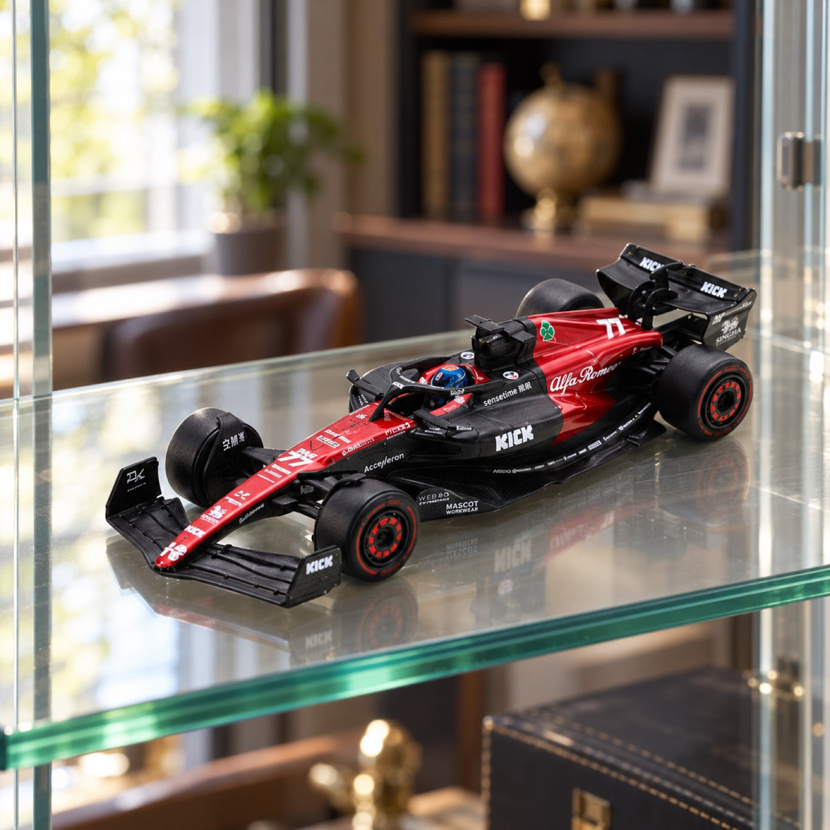 Spark Alfa Romeo F1 Team C43 Valtteri Bottas Model 1:64 – 2023 – illustrative photo (AI)