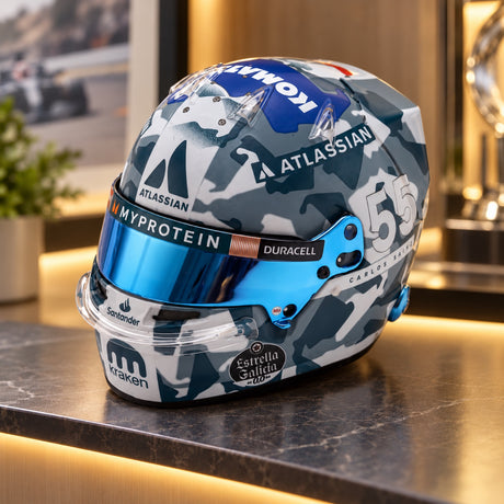 SPARK Carlos Sainz Silverstone Grand Prix F1 2025 Helmmodell – Illustrationsfoto (KI)