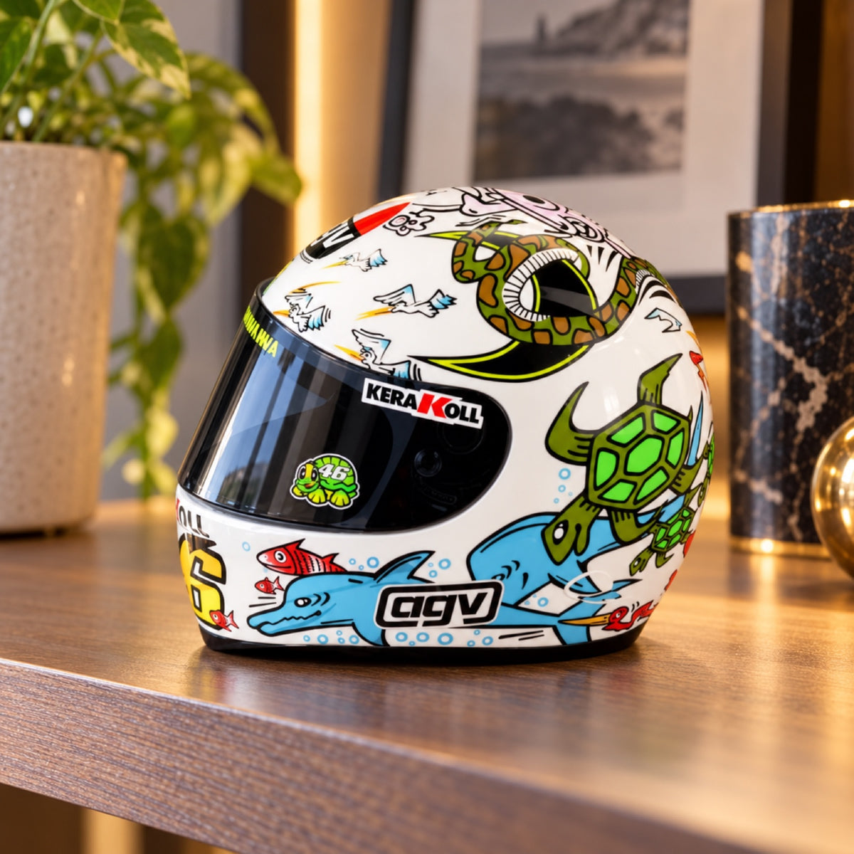 Valentino Rossi MotoGP Helmmodell – Valencia 2005 – Illustrationsfoto (KI)