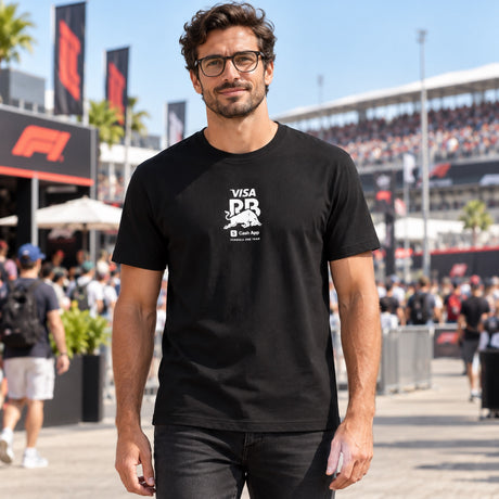 Visa Cash App RB F1 Team ESS Freizeit-T-Shirt – Schwarz – Illustrationsfoto (KI)